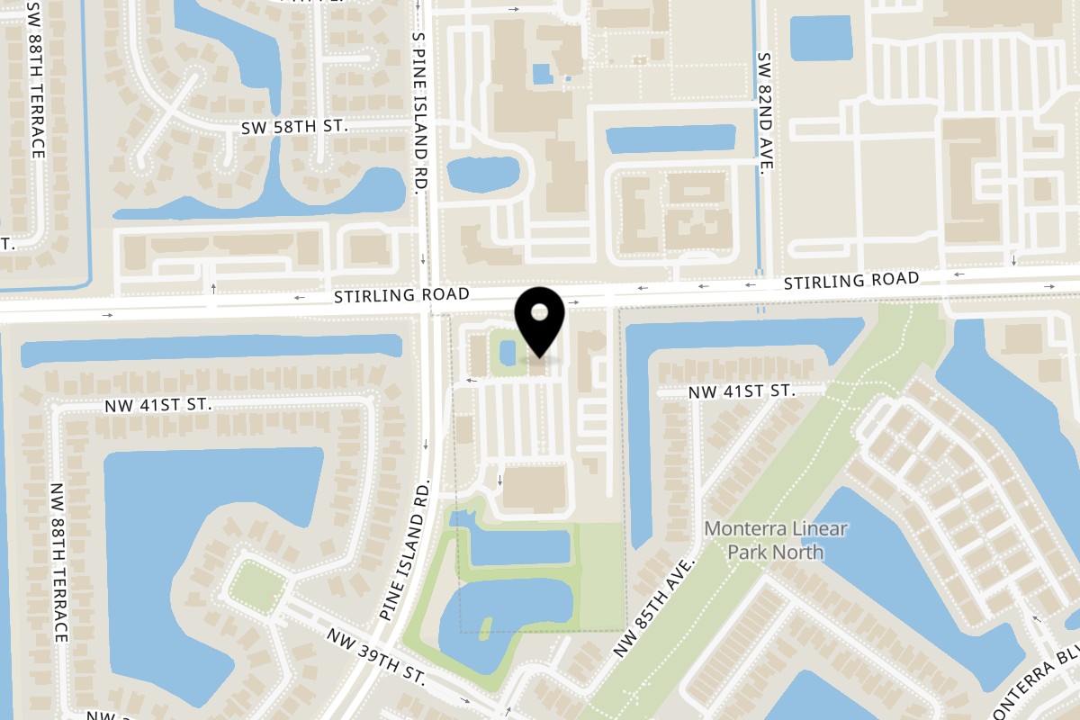 Map showing the location of Pita Shop Stirling Rd on 8560 Stirling Rd in Hollywood